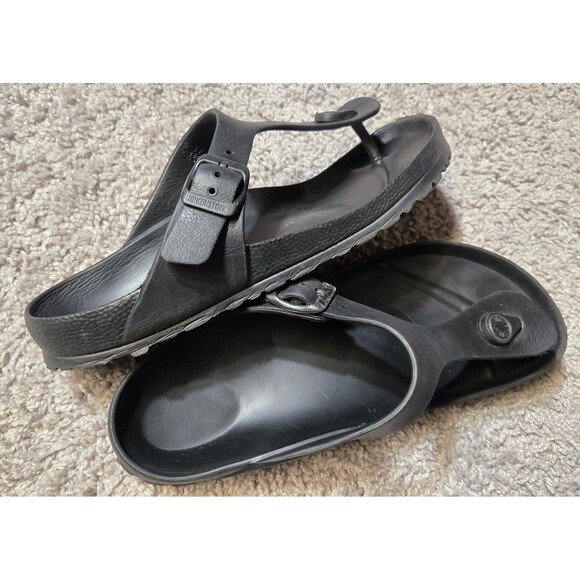 Birkenstock Gizeh EVA Women's Sandals Black Rubber Flip Flops - Size 37 - Picture 3 of 6